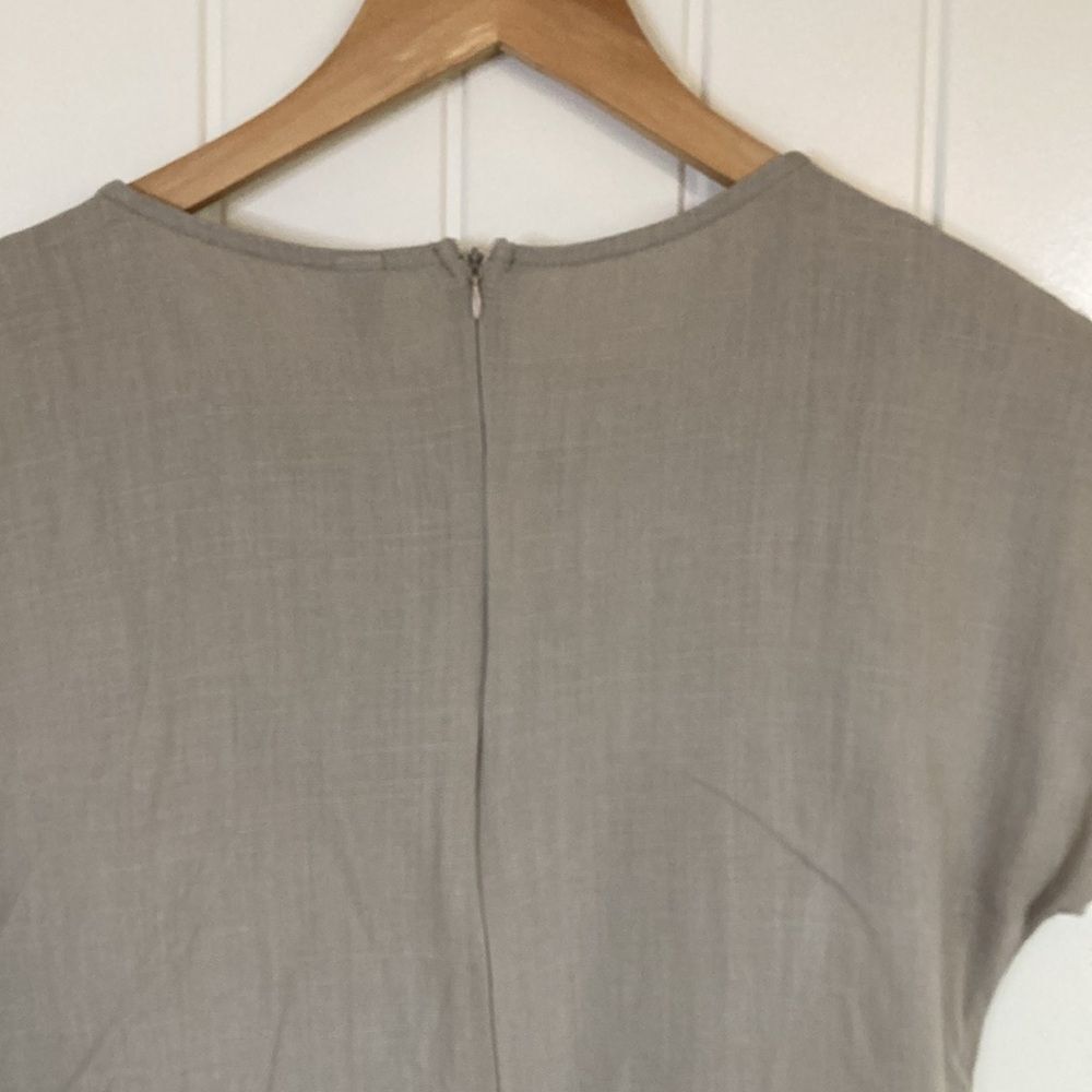Yidartan Womens Short Sleeve Linen Blend Dress‎ M Tan Summer Beach Work - Picture 10 of 10
